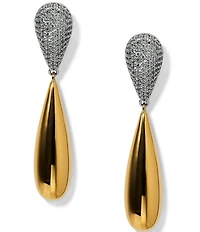 Nadri Gemini Pave Rhinestone Top Drop Earrings