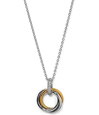 Nadri Gemini Trio Ring Short Pendant Necklace