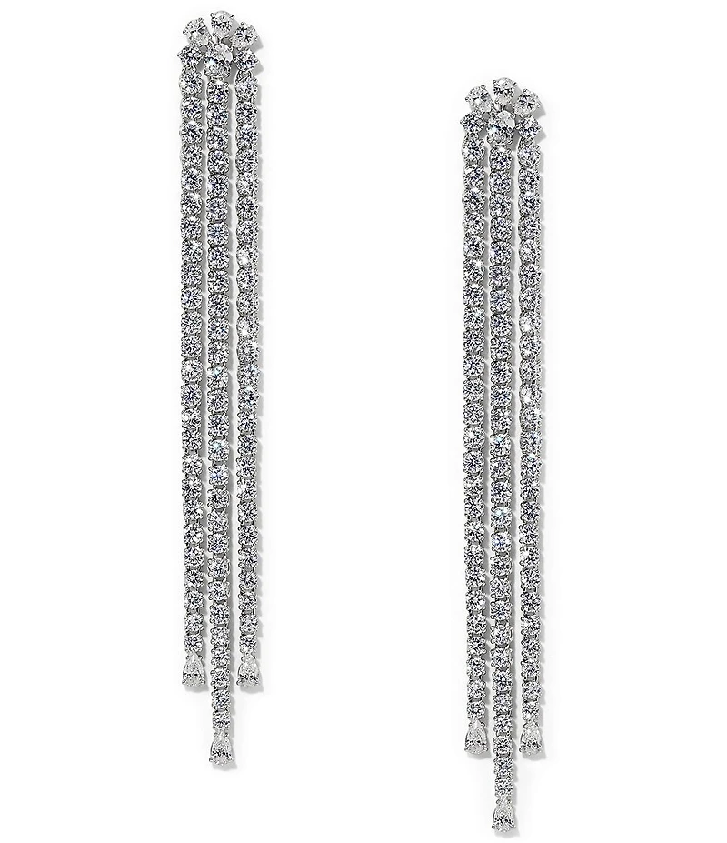 Nadri Hollywood Long Linear Chandelier Earrings