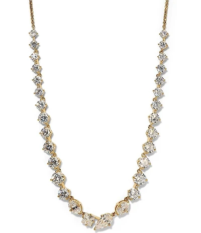 Nadri Lucia Rhinestone Frontal V Collar Necklace