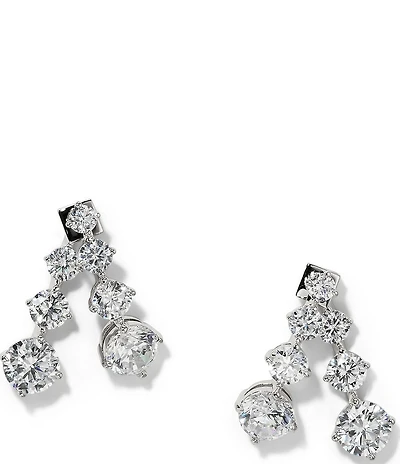 Nadri Lucia Rhinestone Split Hoop Front-Back Earrings