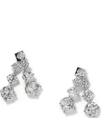 Nadri Lucia Rhinestone Split Hoop Front-Back Earrings