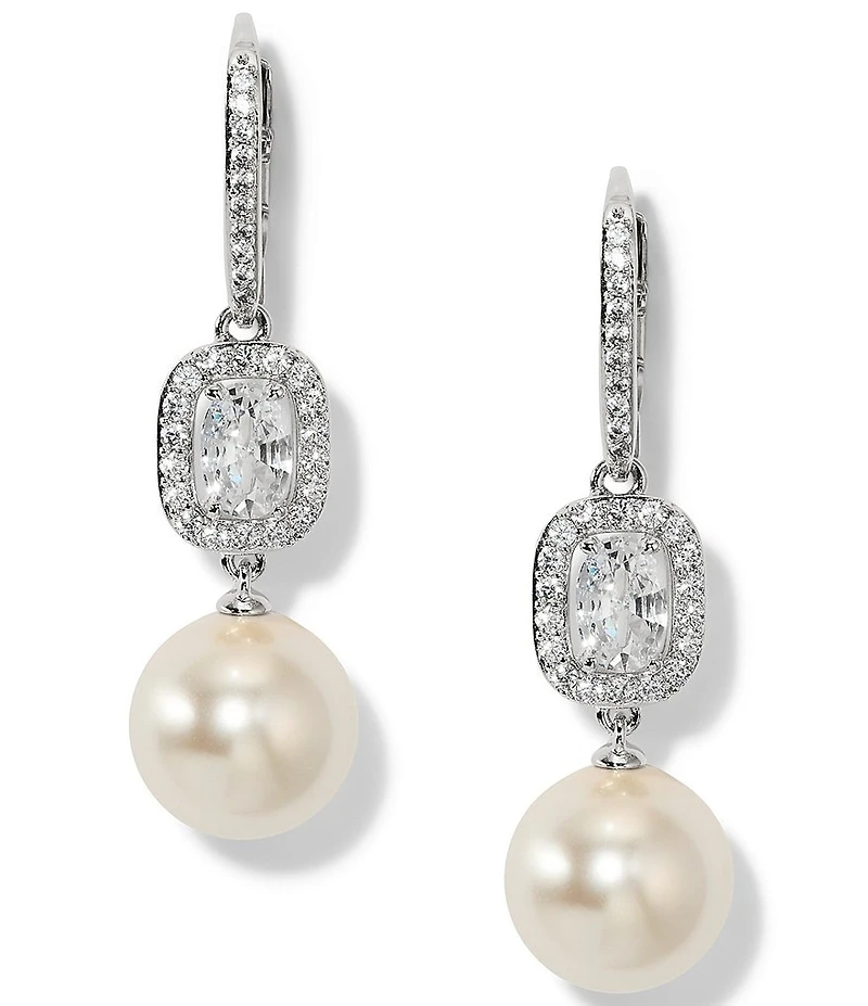Nadri Lulu Pearl Lever Back Drop Earrings