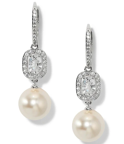 Nadri Lulu Pearl Lever Back Drop Earrings