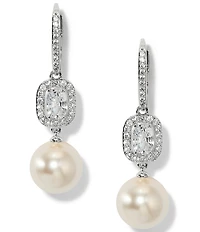 Nadri Lulu Pearl Lever Back Drop Earrings