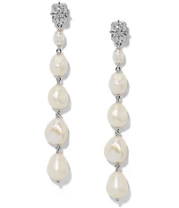 Nadri Madrid CZ & Freshwater Pearl Linear Earrings