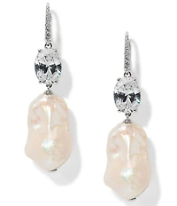 Nadri Madrid Freshwater Pearl Double Drop Earrings