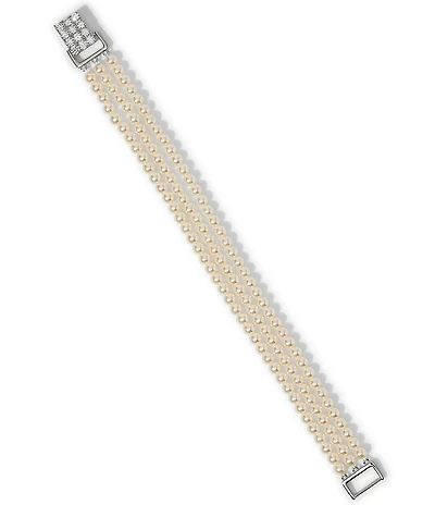 Nadri Madrid Freshwater Pearl Multi Row Line Bracelet