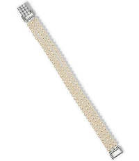 Nadri Madrid Freshwater Pearl Multi Row Line Bracelet