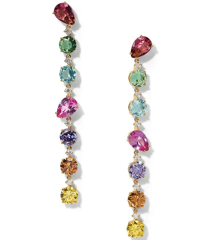 Nadri Mojito Rainbow Stone Linear Earrings
