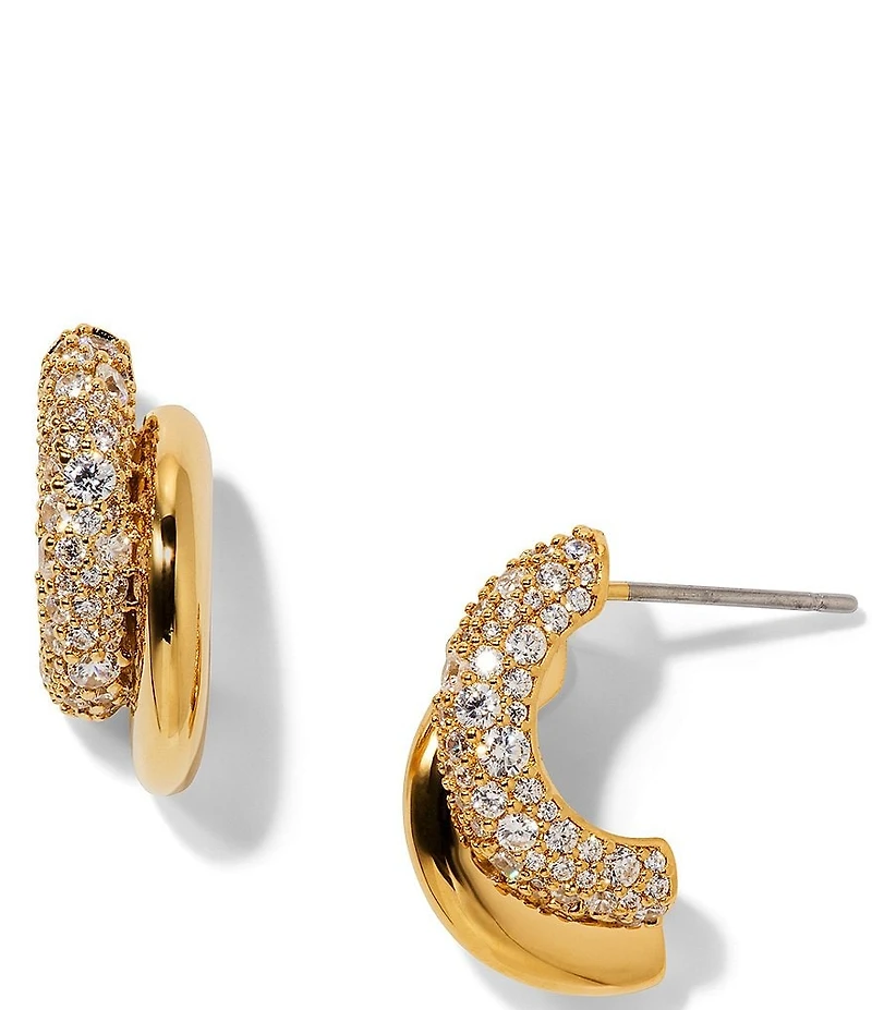 Nadri Pave Double C Drop Earrings