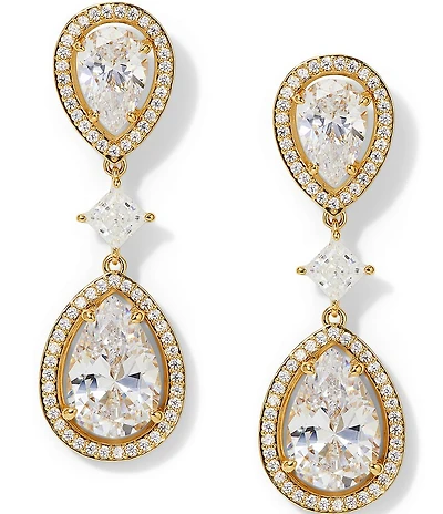 Nadri Radiant Crystal Double Linear Earrings