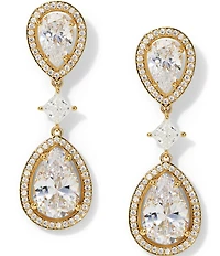 Nadri Radiant Crystal Double Linear Earrings