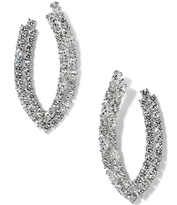 Nadri Twinnie Front Back Pattern Hoop Earrings