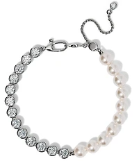 Nadri Under The Sea Mixed Crystal & Pearl Line Bracelet