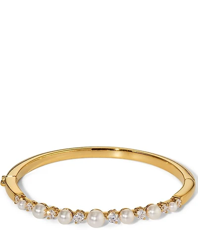 Nadri Venus Pearl Hinge Bangle Bracelet