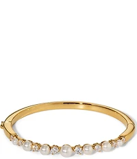 Nadri Venus Pearl Hinge Bangle Bracelet