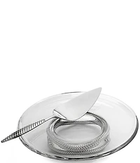 Nambe Braid Pedestal Cake Plate with Cake Server