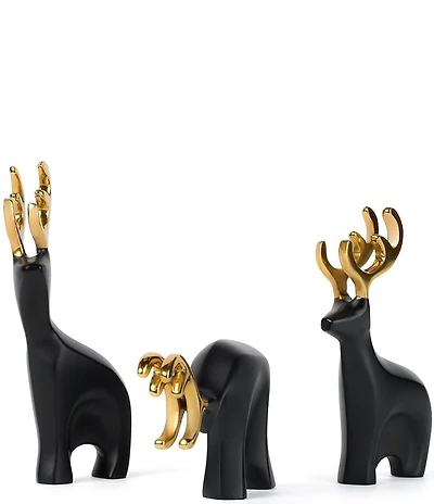 Nambe Holiday Miniature Prancer Reindeers, Set of 3