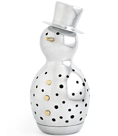 Nambe Holiday Snowman Luminary Figurine