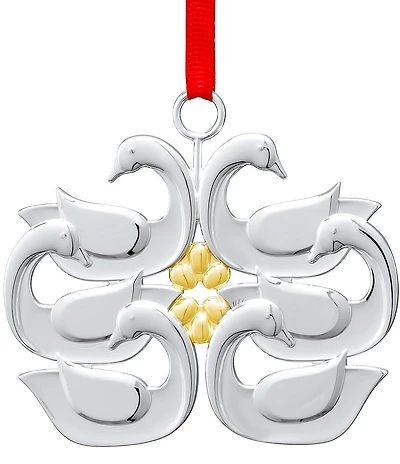 Nambe Holiday Twelve Days of Christmas: Six Geese A Laying Ornament