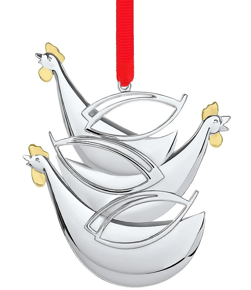 Nambe Holiday Twelve Days of Christmas: Three French Hens Ornament