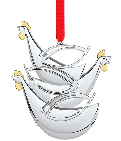 Nambe Holiday Twelve Days of Christmas: Three French Hens Ornament