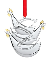 Nambe Holiday Twelve Days of Christmas: Three French Hens Ornament