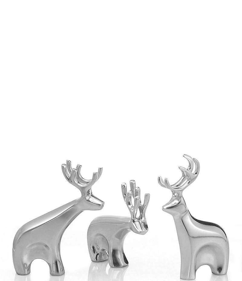 Nambe Miniature Blitzen Reindeers, Set of 3