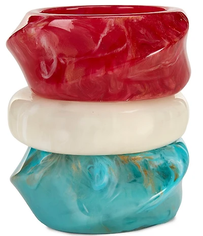 Natasha Accessories Stacked Resin Bangle Bracelet Set