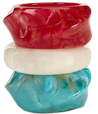 Natasha Accessories Stacked Resin Bangle Bracelet Set