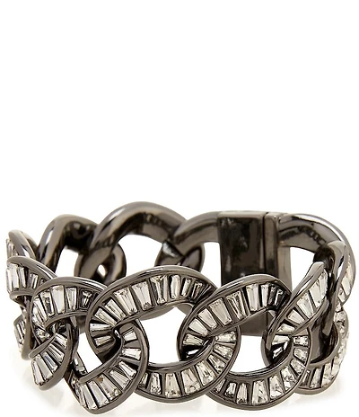 Natasha Accessories Baguette Interlock Link Line Bracelet