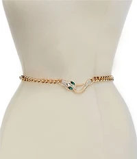 Natasha Accessories Chain-Link Snake Head Belt