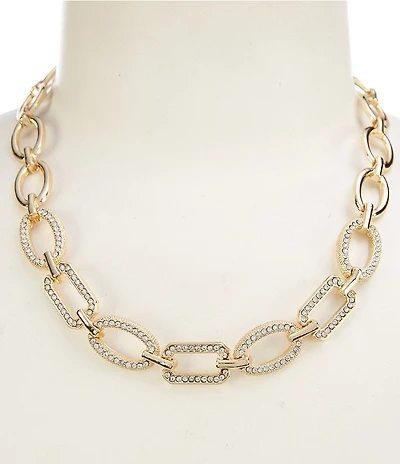 Natasha Accessories Crystal Mix Chain Link Collar Necklace
