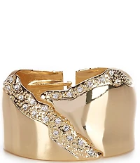 Natasha Accessories Crystal Organic Cuff Bracelet