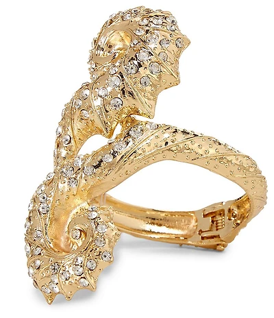 Natasha Accessories Crystal Seahorse Cuff Bracelet