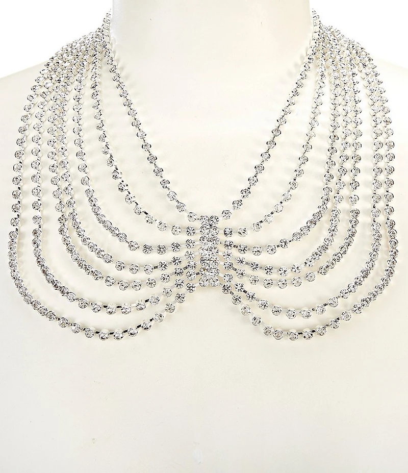 Natasha Accessories Crystal Swag Statement Necklace
