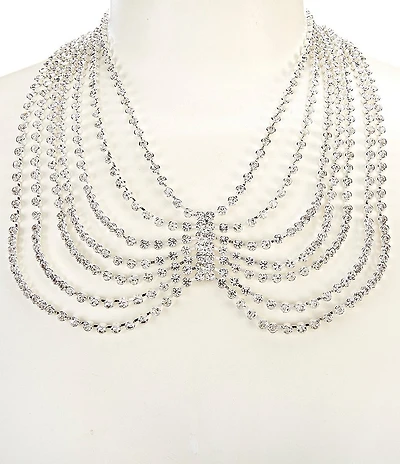 Natasha Accessories Crystal Swag Statement Necklace
