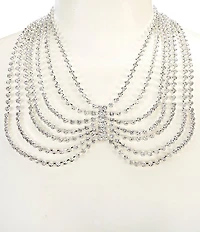 Natasha Accessories Crystal Swag Statement Necklace