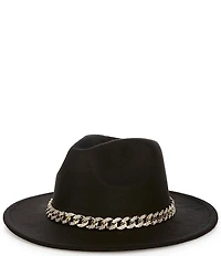 Natasha Accessories Fedora Hat with Chain Band