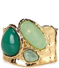 Natasha Accessories Giant Stone Cuff Bracelet