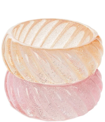 Natasha Accessories Glitter Resin Chunky Statement Bangle Bracelet Set