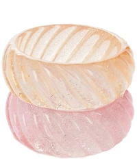 Natasha Accessories Glitter Resin Chunky Statement Bangle Bracelet Set