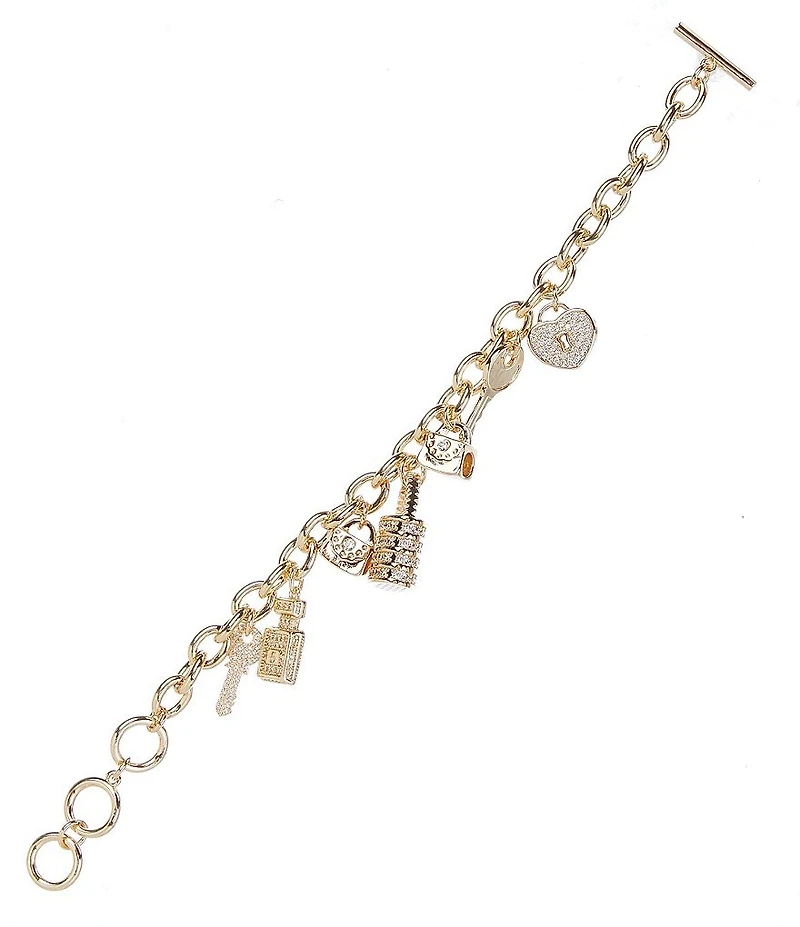 Natasha Accessories Heart Lock Key Chain Line Bracelet