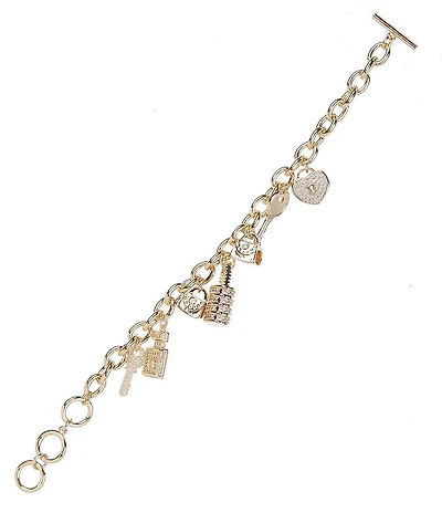 Natasha Accessories Heart Lock Key Chain Line Bracelet