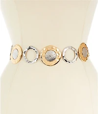 Natasha Accessories Metal 2#double; Circle Chain Belt