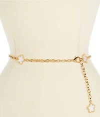 Natasha Accessories Metal Clover Chain Belt