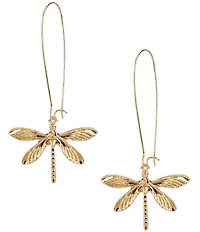 Natasha Accessories Metal Dragonfly Drop Earrings