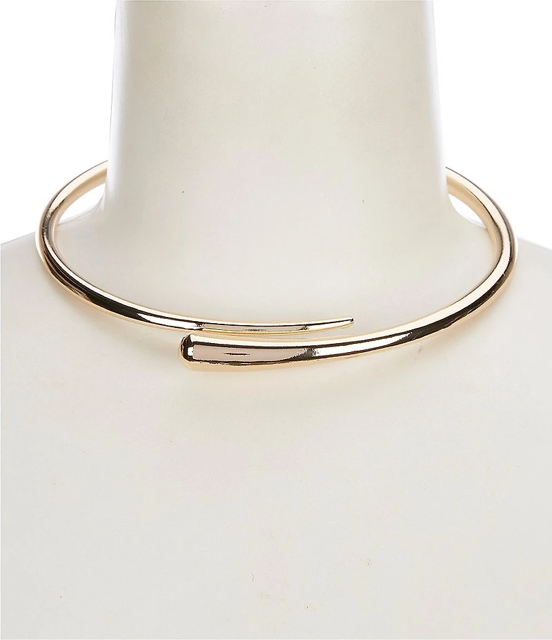 Natasha Accessories Metal Hinge Sculptural Collar Necklace