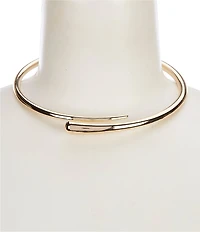 Natasha Accessories Metal Hinge Sculptural Collar Necklace